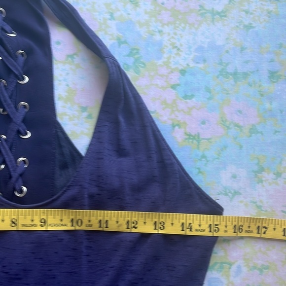 Anthropologie x Maeve | Melanie Jersey Knit Maxi Dress Lace Up Racerback Small - Picture 10 of 12